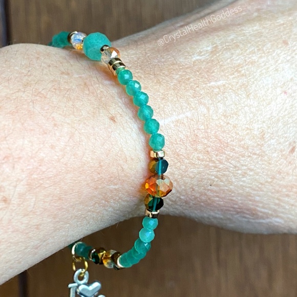 I Love Jesus Aventurine with Austrian Crystals Bracelet - Picture 11 of 11